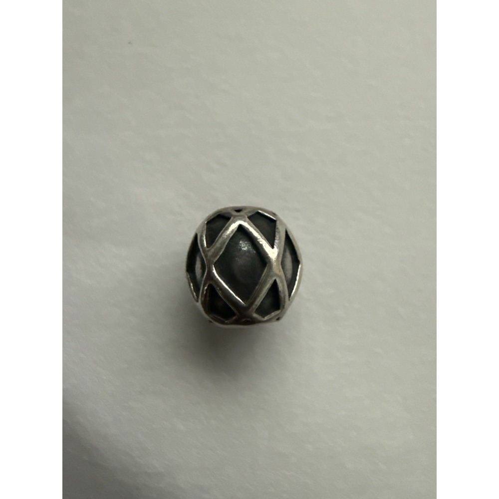 Pandora ALE 925 Sterling Silver Black Oxidized Lattice Clip Charm Bead